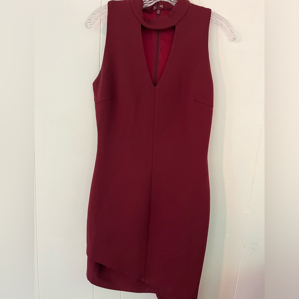 Adelyn Rae Burgundy Ponte Knit Sleeveless Career lined dress size Small